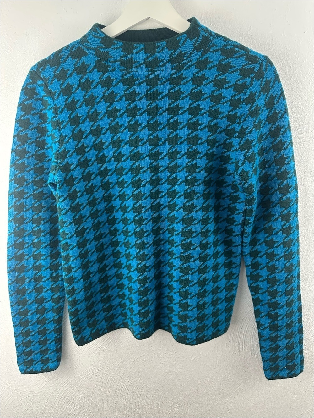 ANN TAYLOR HOUNDSTOOTH MOCK NECK SWEATER WOMEN'S